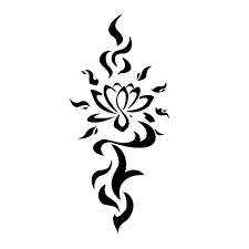 Tribal flower tattoo on right leg. 11 Beautiful Tribal Lotus Flower Tattoos Only Tribal