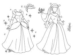 Cinderella Line Art Paper Doll To Color By Cory Jensen 2 Of 3 Disney Paper Dolls Princess Paper Dolls Paper Dolls