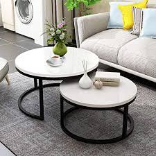 Instantly incorporate the sets into your existing decor for a quick refresh and finish look. Multi Function Wood Steel Living Room Home Decor Sets Polished Surface Overlapping Ending Tables Cocktail Table Jerry Maggie 2 Round Tea Table Coffee Table Desk Sets Black White Twin