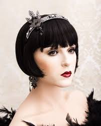 Black Great Gatsby Headband, Flapper Headpiece, Flapper Accessories,  Roaring 1920's Art Deco Jewelry