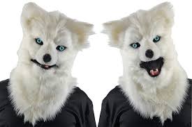 Free black and white cartoon wolf download free clip art. Animated Animal White Wolf Face Mask Have Fun Costumes