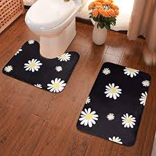 Get info of suppliers, manufacturers, exporters, traders of bathroom set for buying in india. Amazon Com Hrht White Daisy 2 Piece Bathroom Rug Set Non Slip Bath Mats And Contour Bath Rug Combo Home Kitchen
