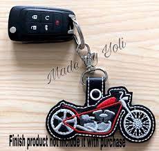 Embroidery Design Digitized Bobber Bike Keychain 4 X 4 Key Fob Embroidery Design Machine Embroidery Designs Projects Embroidery Designs