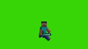 Diamond ore blocks are light grey with aquamarine flecks. Minecraft Green Screen No Copyright Steve Running With A Diamond Sword On His Hand Youtube