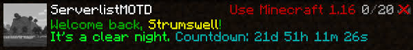 Message of the day (motd) generator. Overview Serverlistmotd X Bukkit Plugins Projects Bukkit