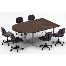 Team Tables Meeting Seminar 3 Piece Half Round 30 H X 60 W X 90 L Conference Table Set Top Finish Round Conference Table Meeting Table Conference Table