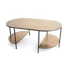 It lets you create a warm and inviting look with your favorite decor, collectibles, potted. Gold Oval Retro Coffee Table