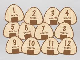 Onigiri Rice Ball Wooden Baby Monthly Milestone Markers & - Etsy