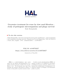 Pdf Greywater Treatment For Reuse By Slow Sand Filtration Study Of Pathogenic Microorganisms And Phage Survival