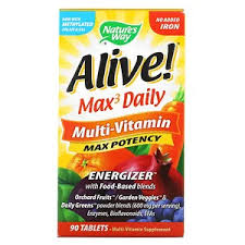 nature s way alive max3 daily multi vitamin no added iron 90 tablets in 2021 multivitamin vitamins nature s way alive