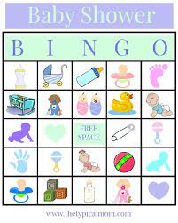 Camping bingo for a big group. Free Printable Baby Shower Bingo The Typical Mom