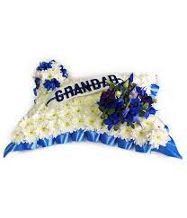 The funeral flower wishes for the granddad can be sent with funeral white flowers along with condolence and memorial notes. Grandad Pillow