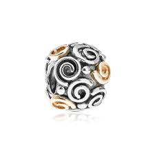 Genuine pandora sterling silver & 14k gold queen bee charm 790227. Pandora Swirl Silver 14k Gold Charm 790414 Fruugo Za
