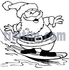 Funny surfing santa claus christmas coloring. Surfing Santa Coloring Page Santa Coloring Page Surfing Santa Santa Coloring Pages