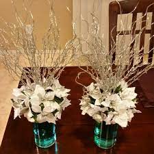 Winter Wonderland Centerpieces Poinsettia Centerpiecesonabudget Dollartree Winter Wonderland Centerpieces Christmas Centerpieces Winter Centerpieces
