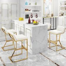 Tall should a kitchen island stool bed bath&beyond online. Barhocker Und Thekenhocker Aus Echtem Leder Goldene Beine Mit Fussstutze Weiss Leather Bar Stools Contemporary Bar Stools White Bar Stools