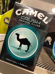 A cigarette produced by camel with a bead in the filter that can be crushed to produce a menthol taste. Camel Crush Menthol Wabi Sabi Market Home Delivery