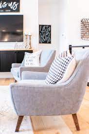 Modern Farmhouse Decor And Interior Styling With Gray Modern Sitting Chairs A Accent Chairs For Living Room Modern Farmhouse Living Room Farm House Living Room