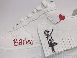 You have elevated my shoe game with these banksy af1's. Banksy Nike Airforce 1 Custom Airforce 1 Custom Custom Nike Shoes Nike Airforce 1