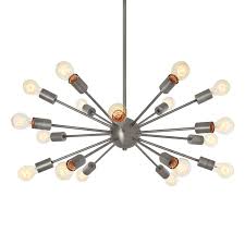 Lights Com Ceiling Chandeliers 18 Light Pewter Sputnik Chandelier