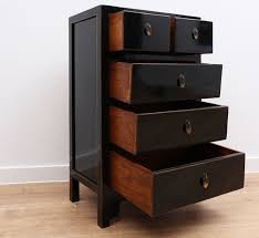 With finishes in champagne silver leafing, antique mirror, nickel and stainless steel, painted wood, lacquer and more, our chests will stand out in any home setting. Chinese Chest Of Drawers Oriental Asian Style Black 5 Drawer Yajutang Mobel Gmbh