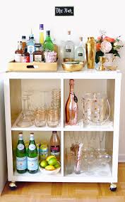Bar Cart Ikea Hacks With Farmhouse Style The Cottage Market Ikea Bar Cart Bar Cart Decor Bar Cart Essentials