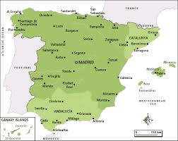 Partiamo dalla cartina geografica della spagna e i suoi confini: Spagna Viaggiando Per Il Mondo