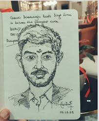 World Champ .. Well Done 👏👏 Instant sketch by & squadron type Lt Gen Rajeev  Chaudhary (Retd) 👍 Jai Hind 🇮🇳 @highlight Chess Wazir Chess Zone Club  Chess Fraternity #chess #chessboard #chessgame #