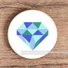 Diamond Blue Counted Cross Stitch Pattern Pdf Geometric Modern Cross Stitch Cross Stitch Geometric Cross Stitch Patterns Stitch Patterns