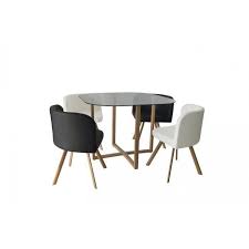 magnifique ensemble table 4 chaises noir et blanc encastrable pour un gain de place dans votre salon ou cuisine la table basse table et chaises chaise