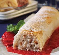 Phyllo dough and puff pastry are both wonders of the frozen food world that help us create amazing pastries, tarts phyllo dough can also make great edible serving cups for appetizers or desserts. Athens Foods Cream Cheese Phyllo Strudel With Fresh Berry Sauce Athens Foods