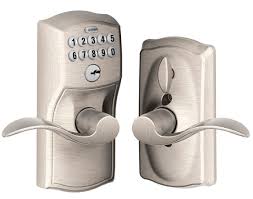 Normally, after entering a valid user code on a schlage keypad lock, the indicator light blinks green, and that shows that the code has been accepted and should unlock your door. Schlage Lock Company Llc Fe595 Camxacc Schlage Fe595 Keypad Entryset With Flex Lock W Camelot Trim And Accent Lever The Hardware Hut