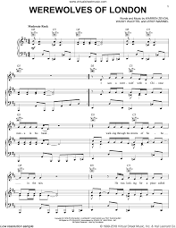 Create and get +5 iq. Zevon Werewolves Of London Sheet Music For Voice Piano Or Guitar