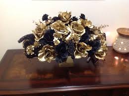 Black And Gold Flowers Gold And Black Silk Flower Arrangement Tall Floral Arrangements Floral Centerpieces Silk Flower Arrangements