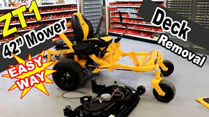Please see the operator's manual and the warning labels posted on the vehicle itself for more details. Cub Cadet Ultima Zt1 42 Zero Turn Remove The Mower Deck Easy Way Youtube