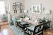 Teal Turquoise And Grey Living Room