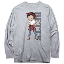 Betty Boop Shirt, Vertical Betty Long Sleeve Tee, Officially Licensed Betty  Boop Merchandise, Boop Oop A Doop, Jeans, Bandana, American Icon