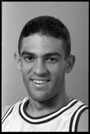 Edgar Padilla: studio portrait of sophomore guard with UMass Amherst  basketball team, October 17, 1994