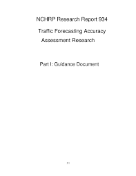 Part I Guidance Document Traffic Forecasting Accuracy