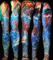 Why do you want an ocean tattoo on your back? Top 37 Sailor Sleeve Tattoo Ideas 2021 Inspiration Guide Tattoo Sleeve Designs Tattoos For Guys Badass Tattoos For Guys