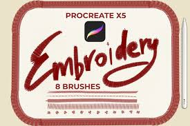 Learn how to make an embroidery pattern with procreate! 72 Brush Stitch Embroidery Procreate Unique Procreate Brushes Creative Market
