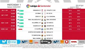 19384 21 16 may, 23:55. Kick Off Times For Matchday 1 Of Laliga Santander 2020 21 Laliga