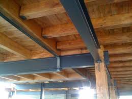 Steel And Wood Support Beam Google Search Steel Architecture Metal Building Homes Wood Beams