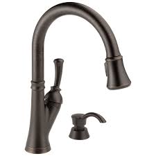 Delta is one of the leading manufacturers of faucets. Single Handle Pull Down Kitchen Faucet With Soap Dispenser 19949 Rbsd Dst Delta Faucet