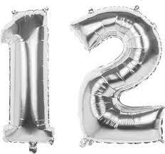 Bol Com 12 Jaar Folie Ballonnen Zilver Happy Birthday Foil Balloon Versiering