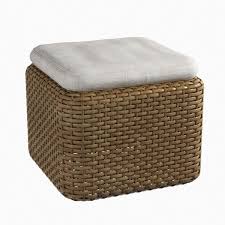 Realistic Rattan Pouf Ottoman 3d Max 3d Model Pouf Ottoman Indoor Wicker Furniture Wicker Decor