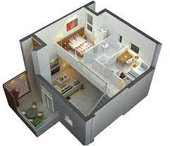 Rumah dengan type ini tergolong kecil namun cocok untuk sebuah keluarga yang mempunya 1 hingga 2 anak. Denah Rumah Sederhana 2 Lantai 2 Kamar Tidur 3d Denah Rumah Desain Rumah 2 Lantai Desain Rumah