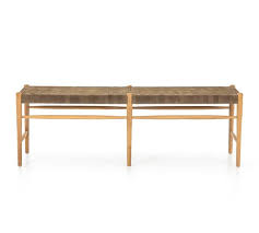 Ottomans can add storage and a footrest to chairs that do not recline. Thomas Woven Leather Bench Pottery Barn