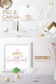 Bakery Logo For Canva And Photoshop Diy Business Logo 575292 Canva Templates Design Bundles Logo Design Diy Bakery Logo Logo Diy