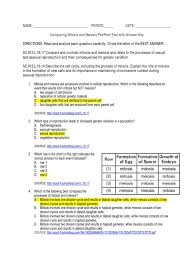 Studyres contains millions of educational documents, questions and answers, notes about the course, tutoring questions, cards and course recommendations that will help you learn and learn. Pretest Comparing Mitosis Meiosis Ploidy